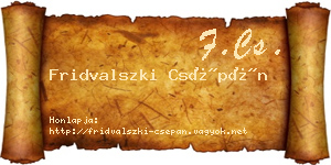 Fridvalszki Csépán névjegykártya